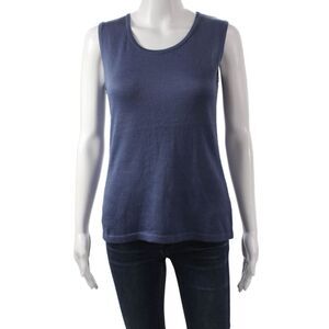 Jennifer Tyler Women Blue Basic Tank Round Neck Sleeveless Size 48
